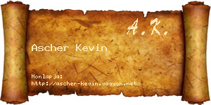 Ascher Kevin névjegykártya