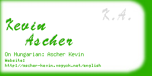 kevin ascher business card